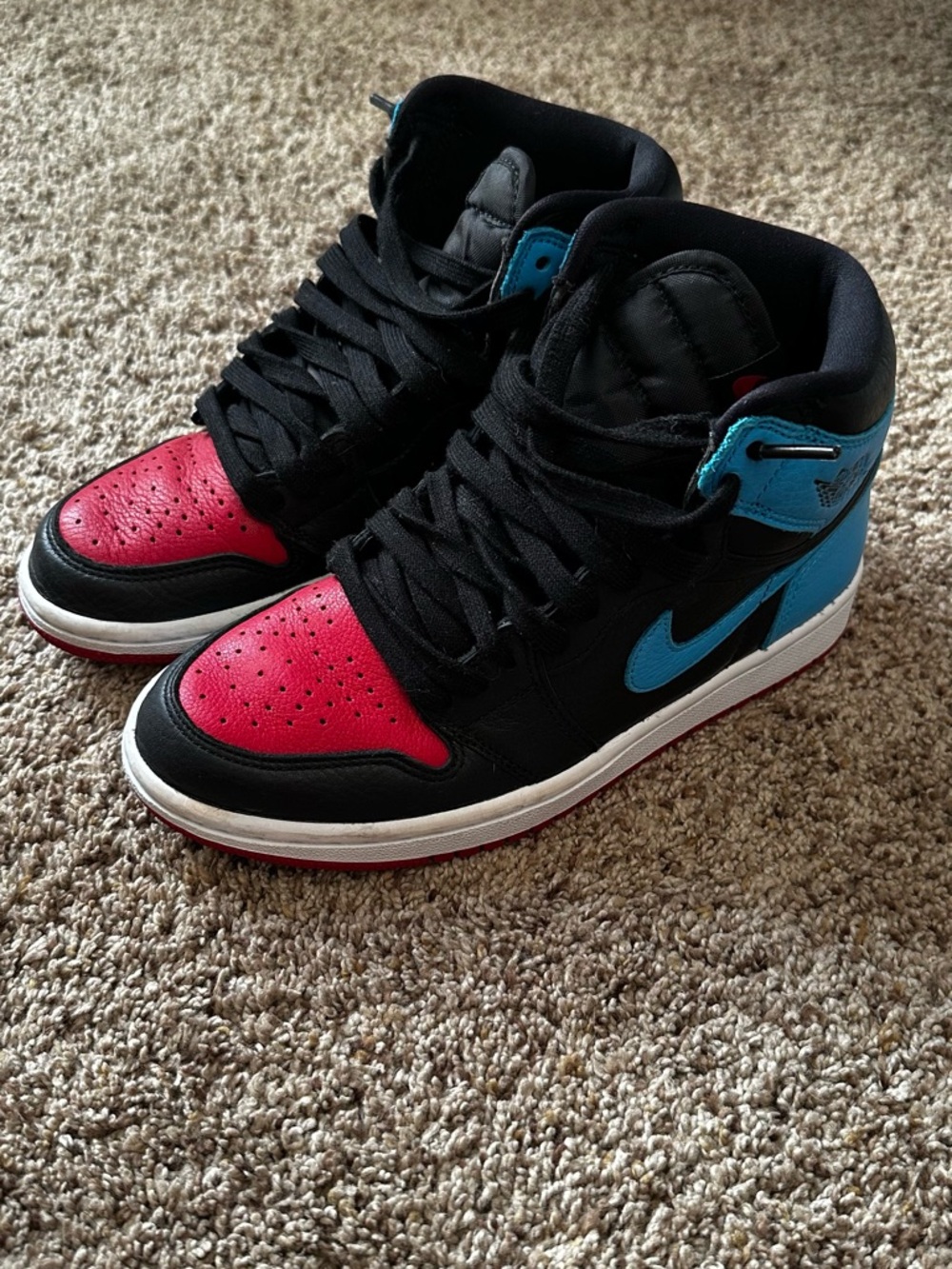 Jordan Sneakers Black, Red, Blue
